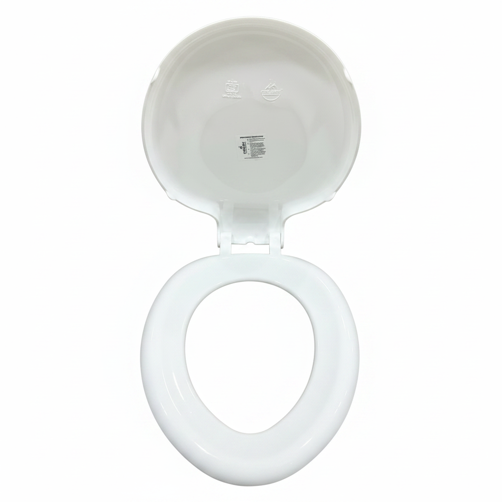 Ceramic Toilet Seat Cover with Hinges White